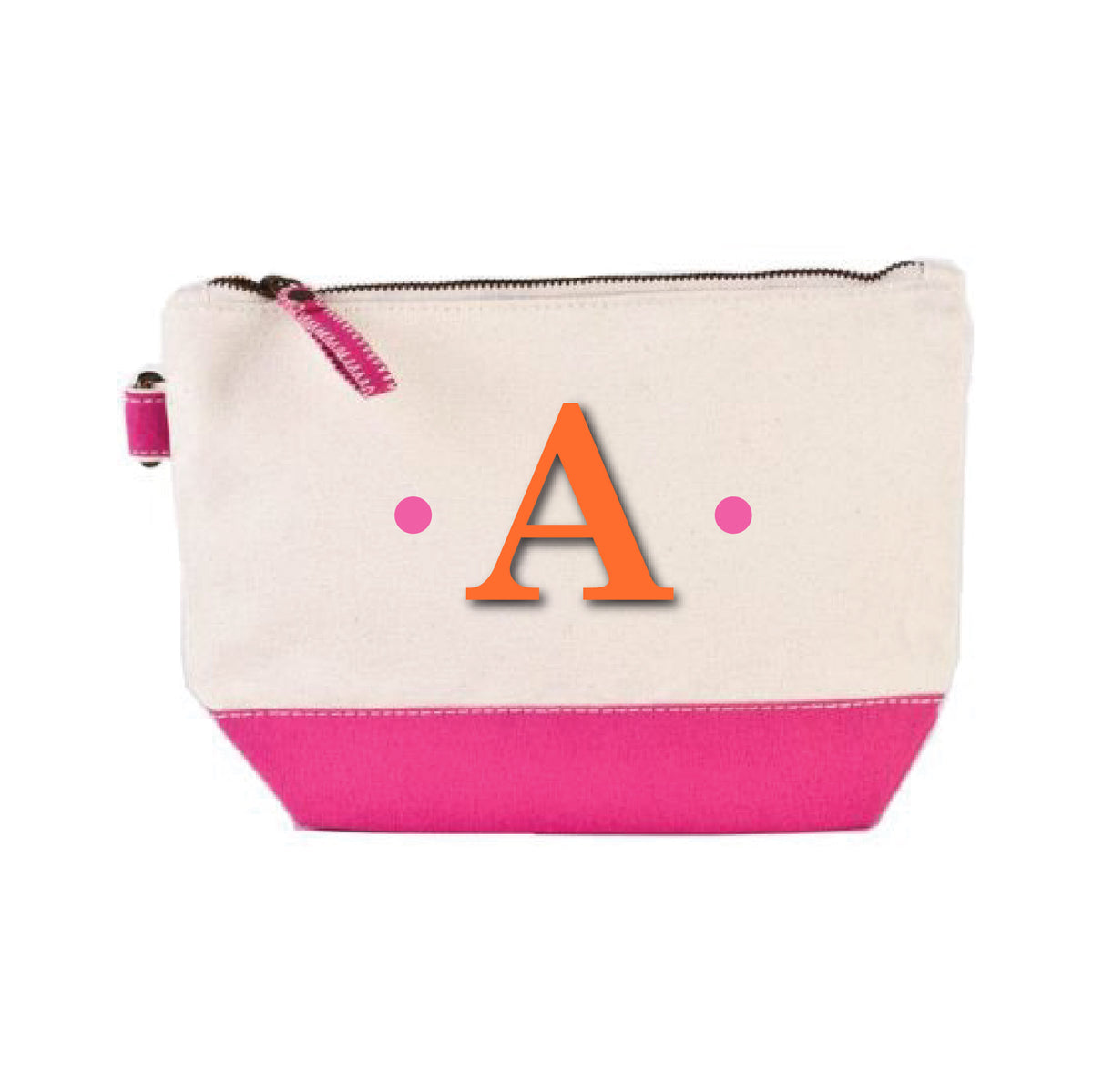 EMBROIDERED INITIAL COSMETIC BAGS