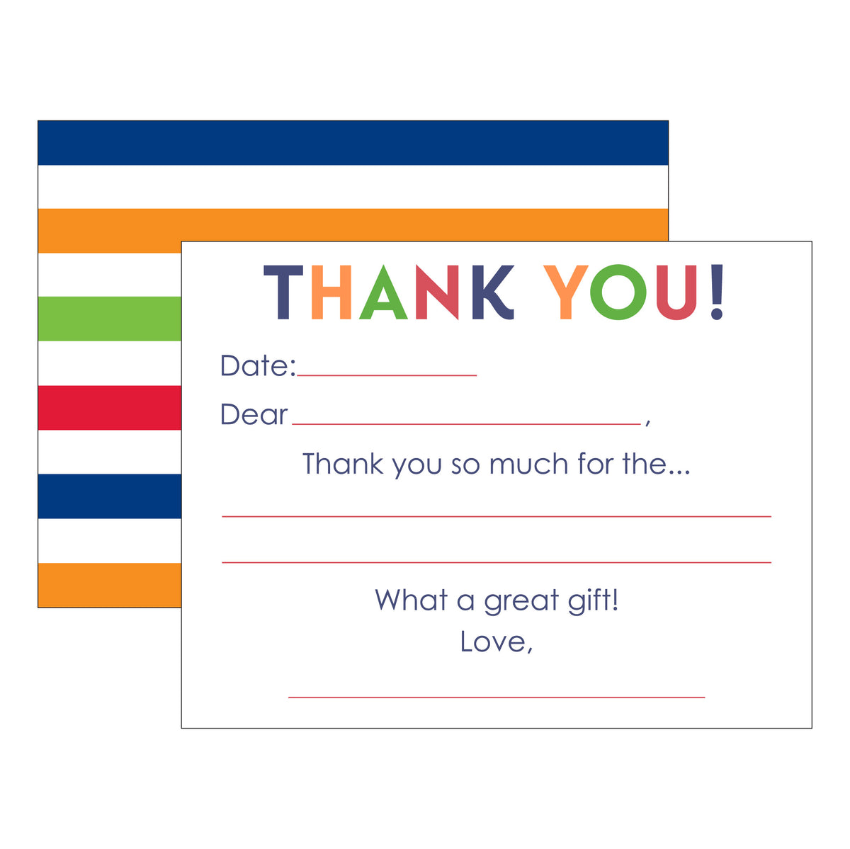 KID FILL-IN THANK YOU FLAT NOTES