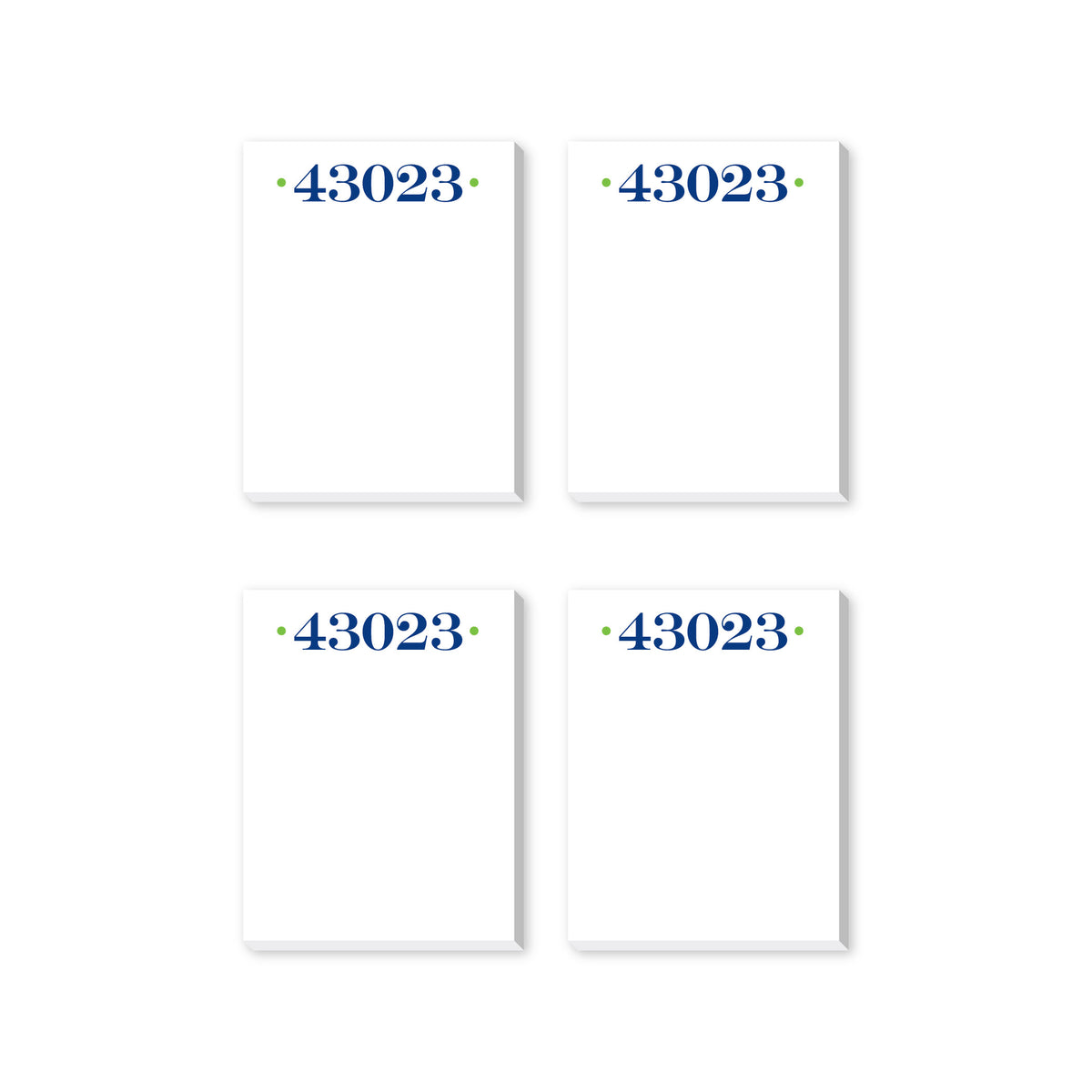 ZIP CODE PERSONALIZED NOTEPADS