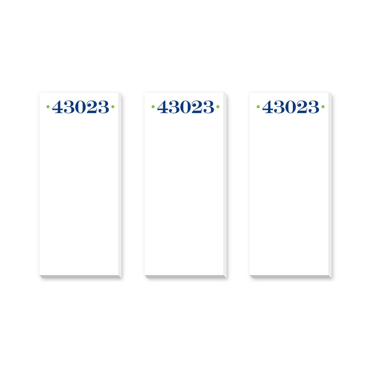 ZIP CODE PERSONALIZED NOTEPADS
