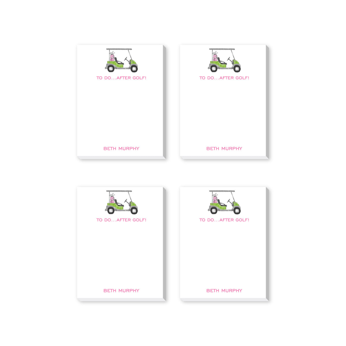 GOLF CART PERSONALIZED NOTEPADS