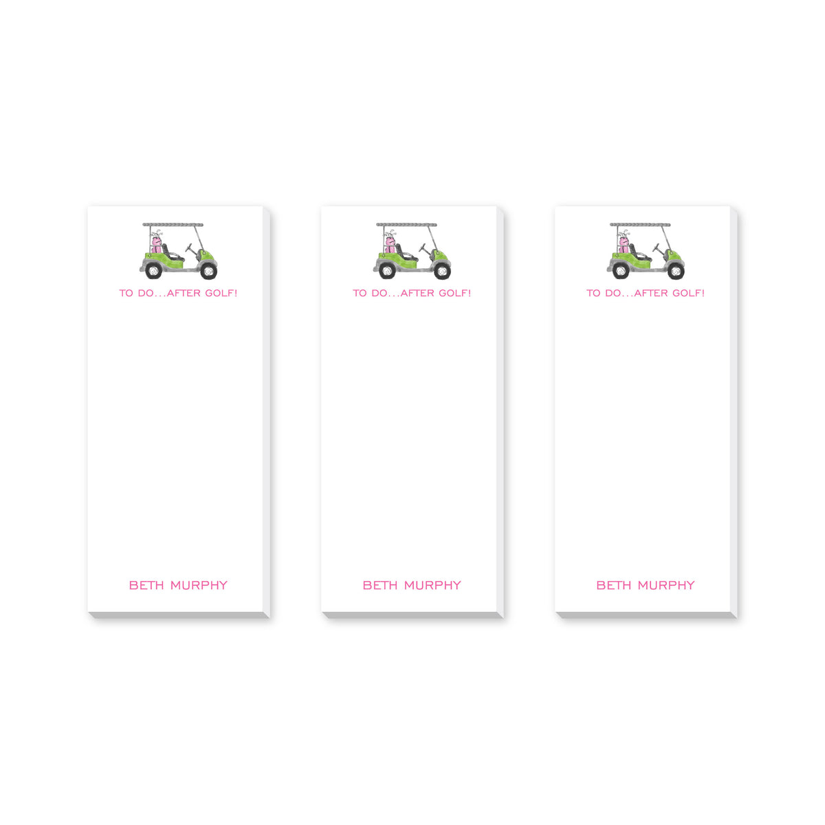 GOLF CART PERSONALIZED NOTEPADS