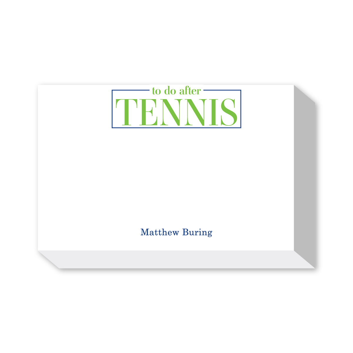 TO DO AFTER TENNIS PERSONALIZED NOTEPADS