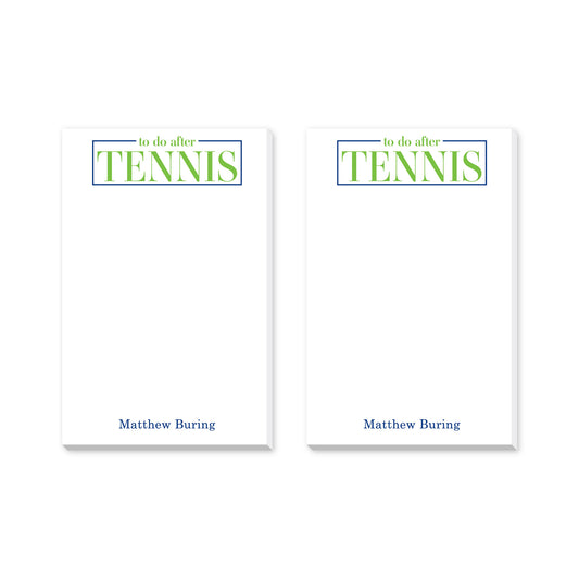 TO DO AFTER TENNIS PERSONALIZED NOTEPADS