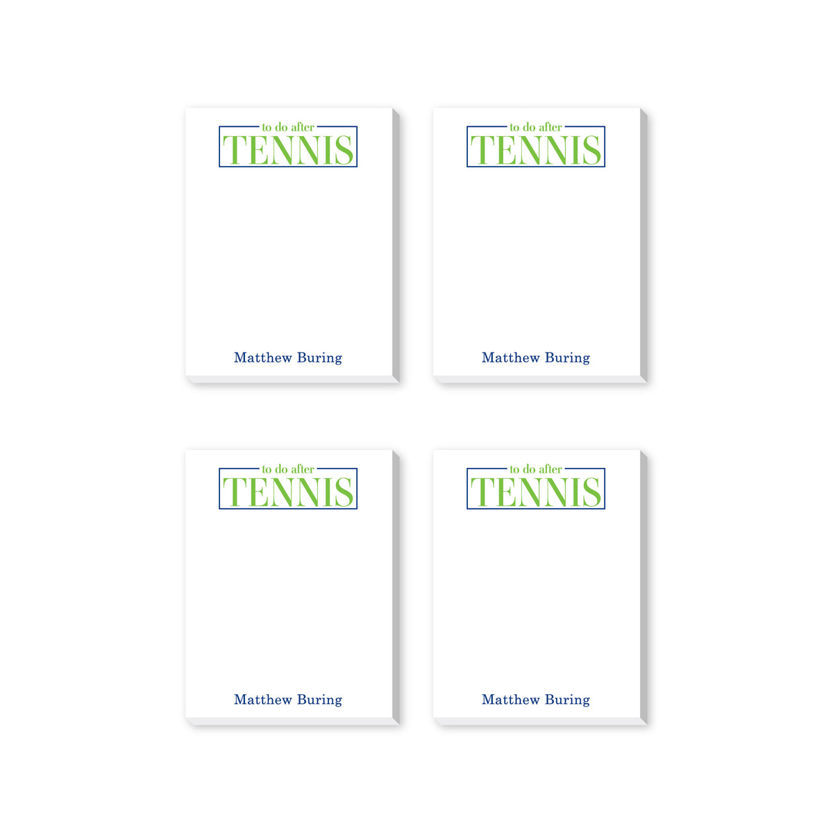 TO DO AFTER TENNIS PERSONALIZED NOTEPADS