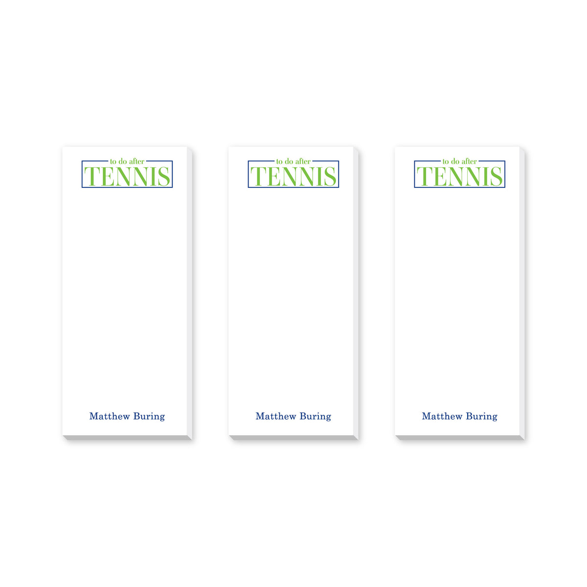 TO DO AFTER TENNIS PERSONALIZED NOTEPADS
