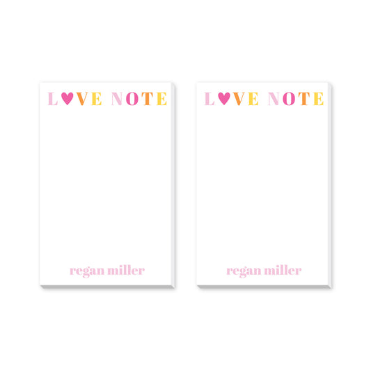 LOVE NOTE PERSONALIZED NOTEPADS