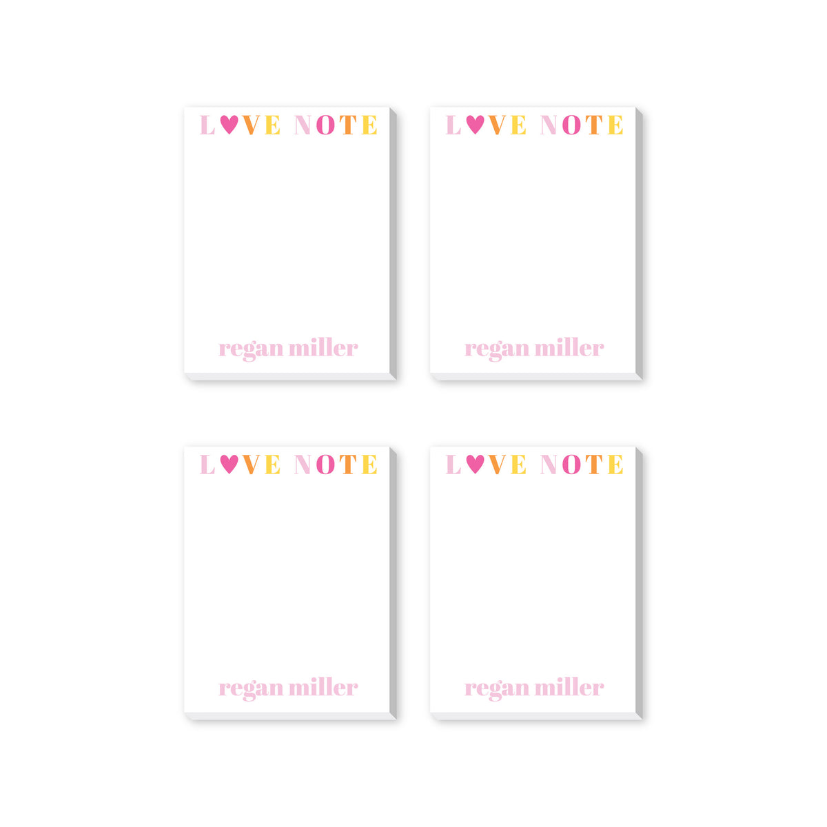 LOVE NOTE PERSONALIZED NOTEPADS