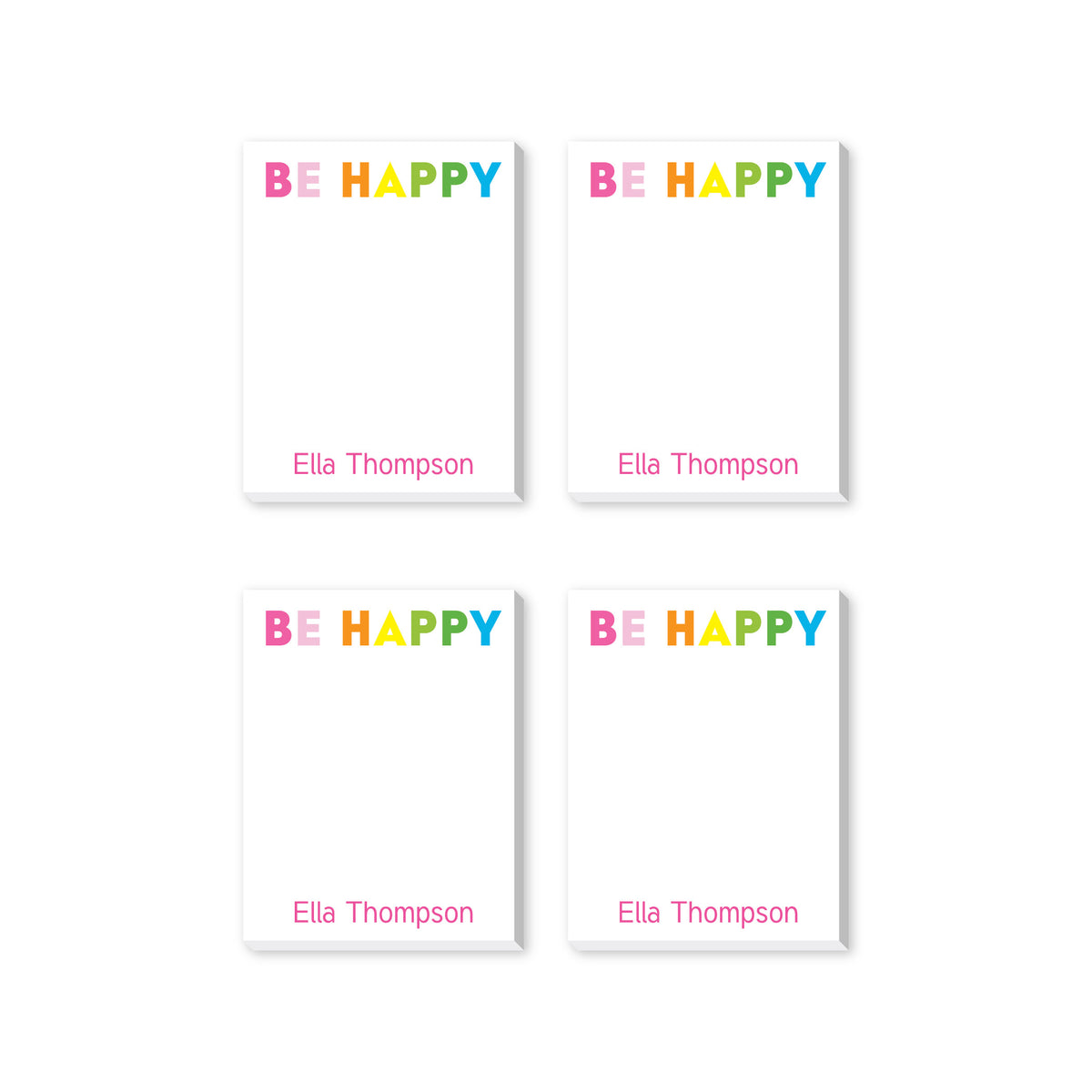 BE HAPPY PERSONALIZED NOTEPADS