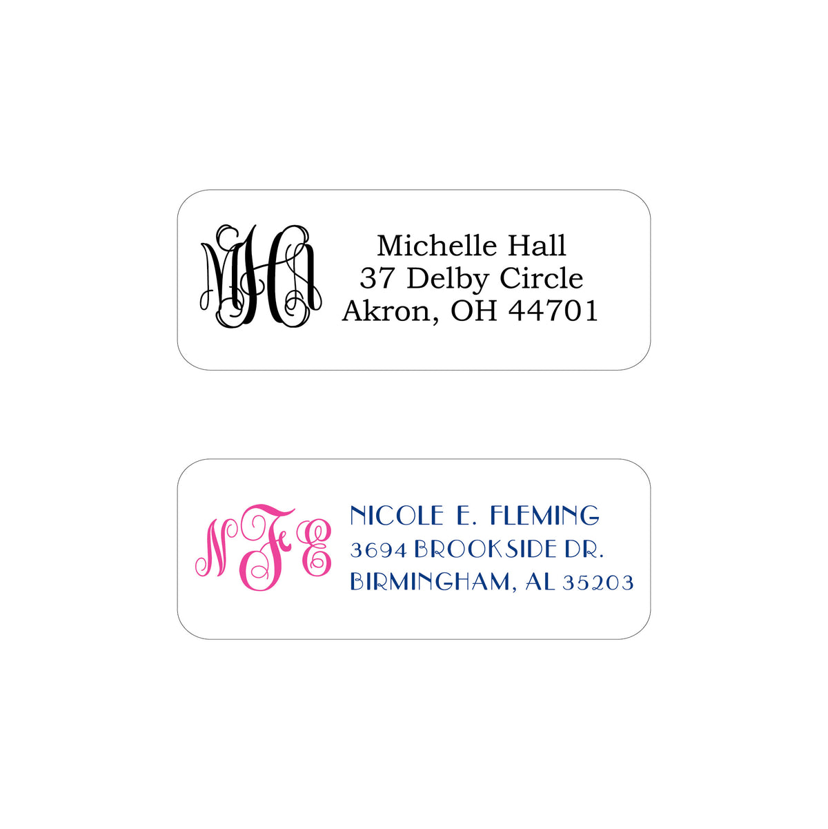 MONOGRAM PERSONALIZED ADDRESS LABELS