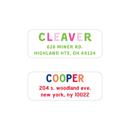 MULTICOLOR PERSONALIZED ADDRESS LABELS