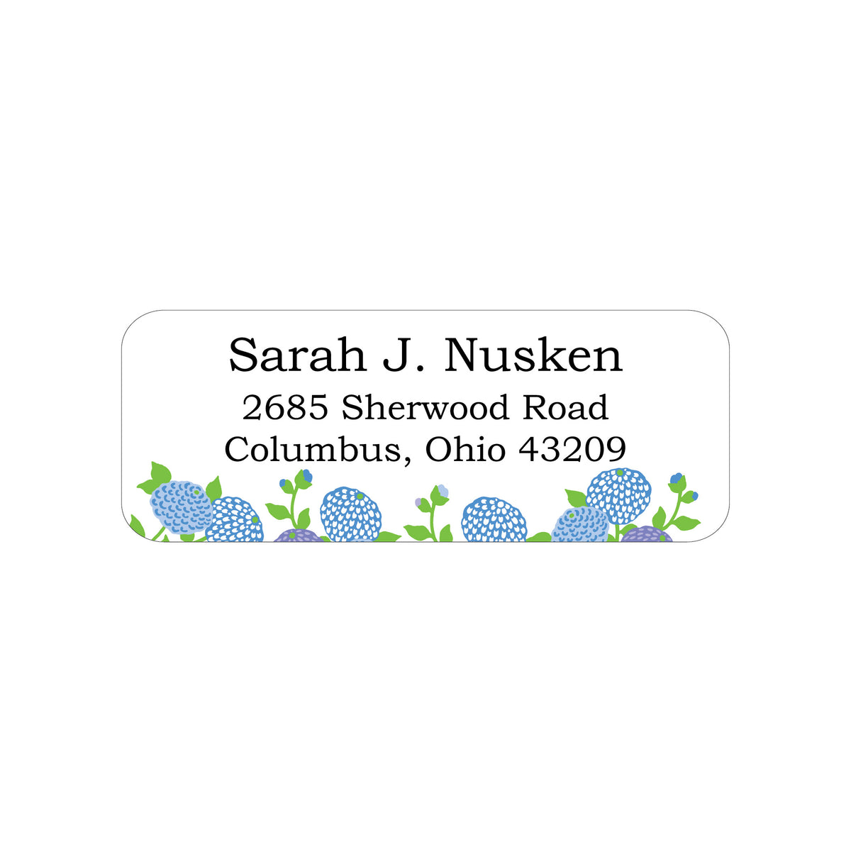 BLUE FLORAL PERSONALIZED ADDRESS LABELS