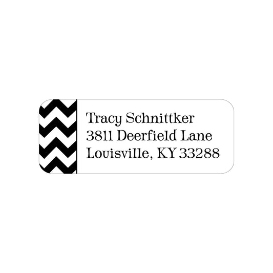 BLACK & WHITE CHEVRON PERSONALIZED ADDRESS LABELS