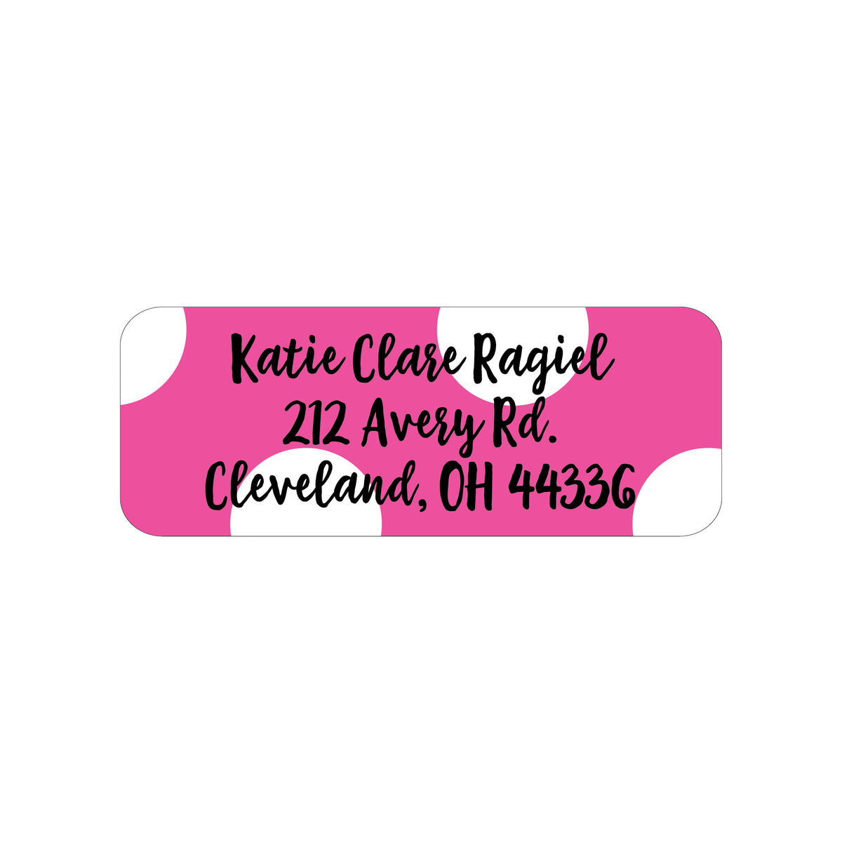 PINK & WHITE POLKA DOT PERSONALIZED ADDRESS LABELS