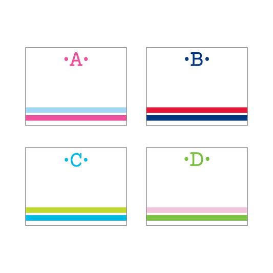 RUGBY STRIPED INITIAL FLAT NOTES