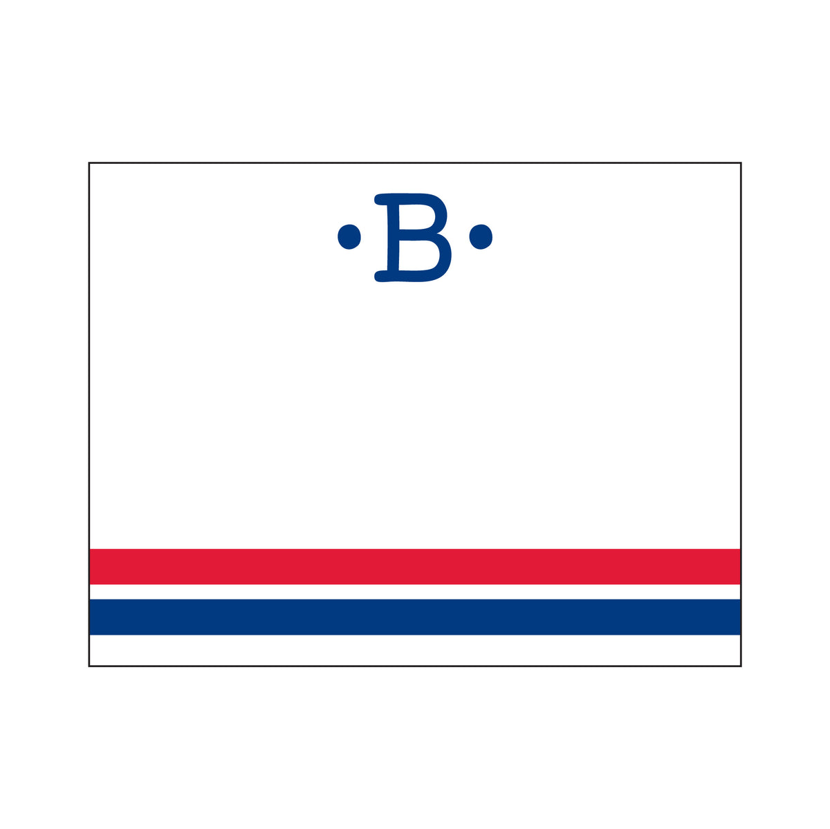 RUGBY STRIPED INITIAL FLAT NOTES