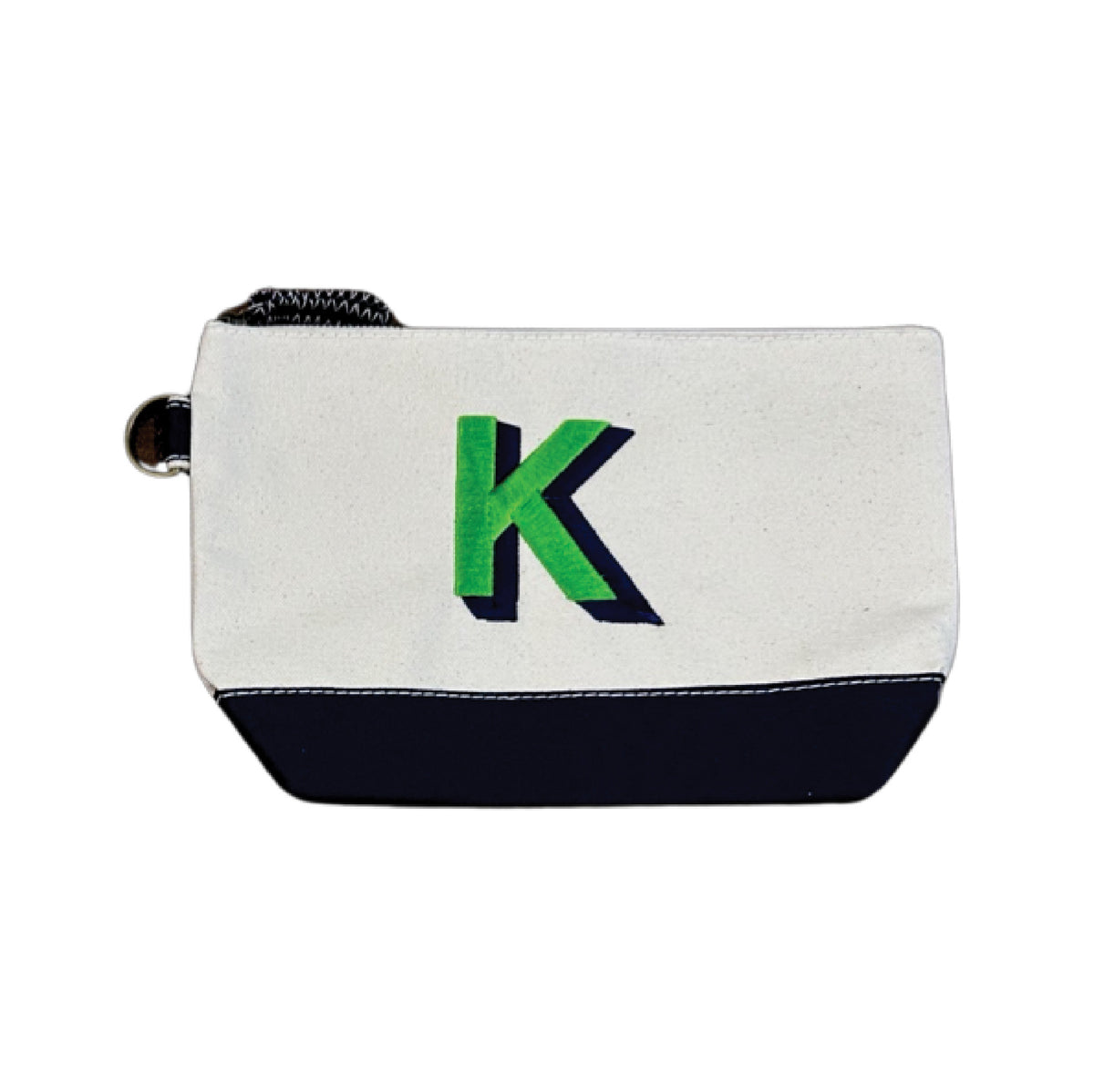 EMBROIDERED SHADOW INITIAL COSMETIC BAGS