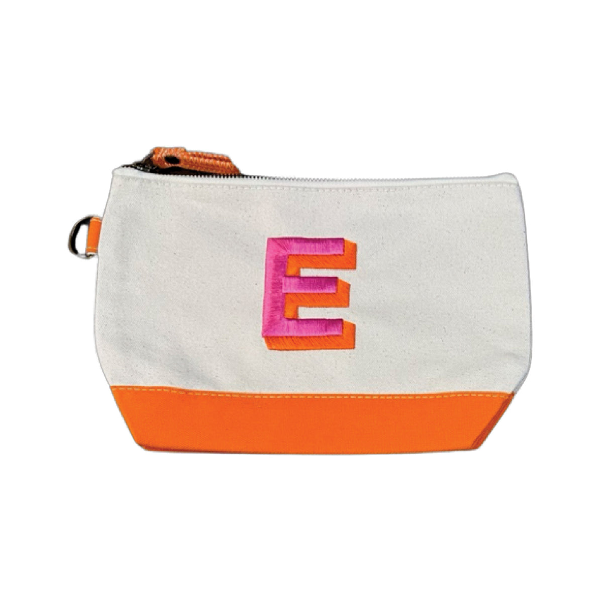 EMBROIDERED SHADOW INITIAL COSMETIC BAGS
