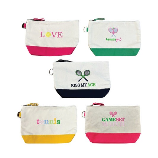 TENNIS EMBROIDERED COSMETIC BAGS