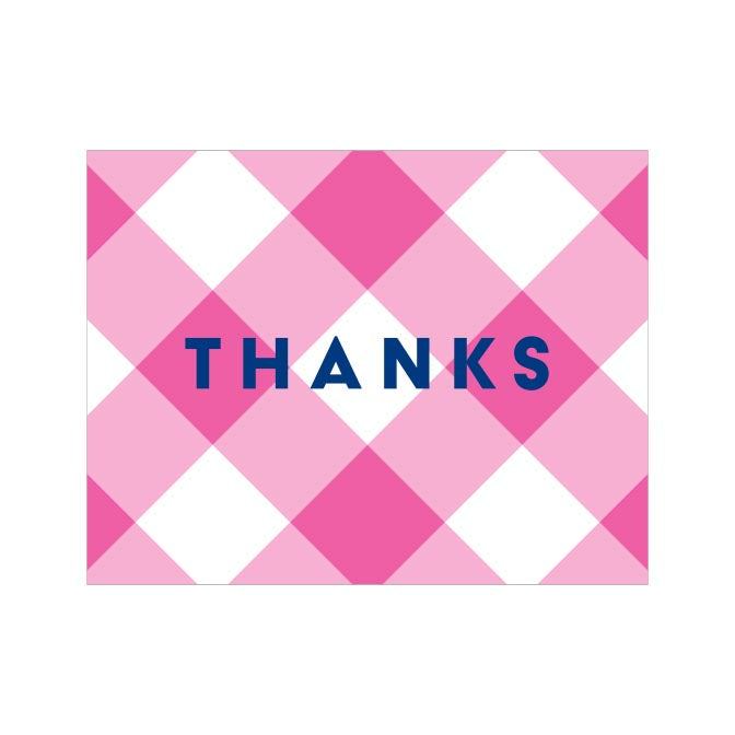 GINGHAM THANK YOU FOLDOVER NOTES