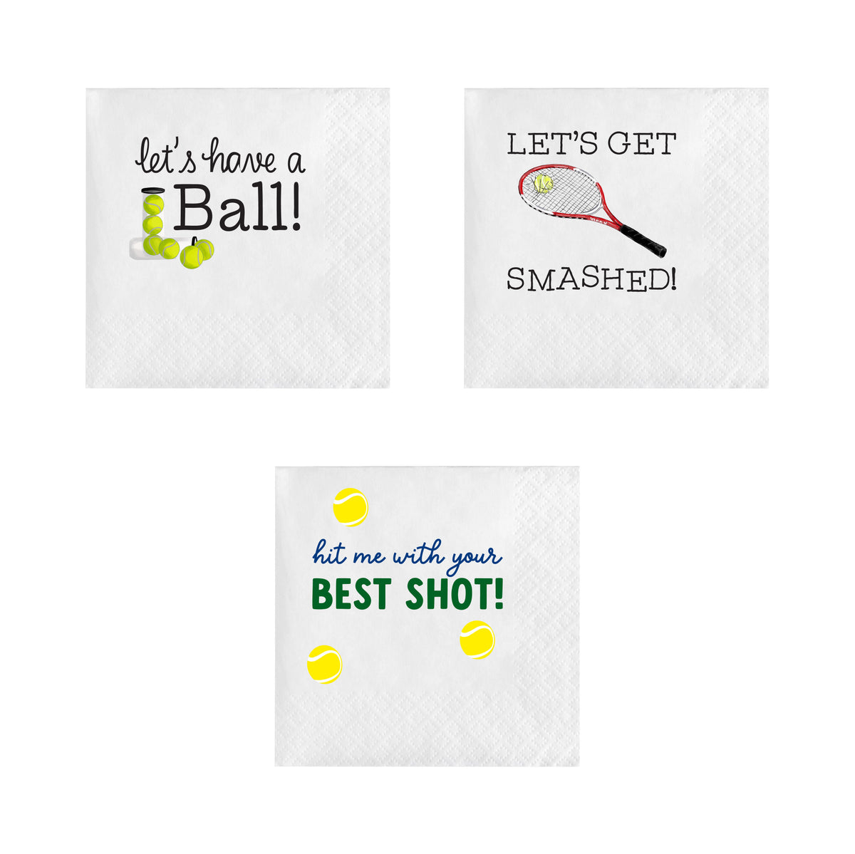 TENNIS COCKTAIL NAPKINS