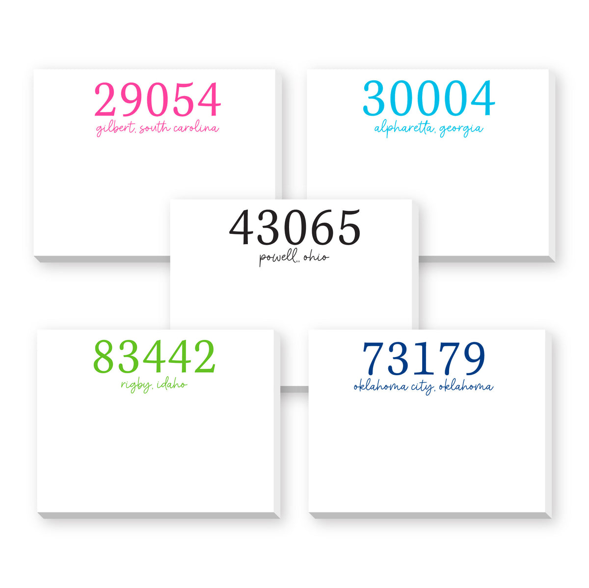 ZIP CODE DITTIE NOTEPAD