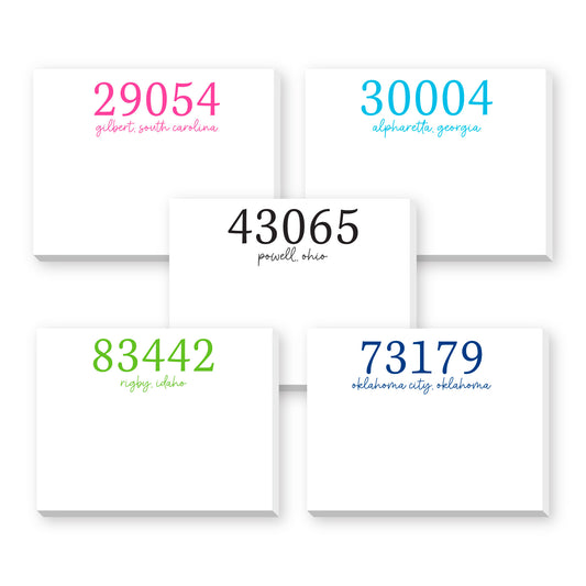 ZIP CODE DITTIE NOTEPAD