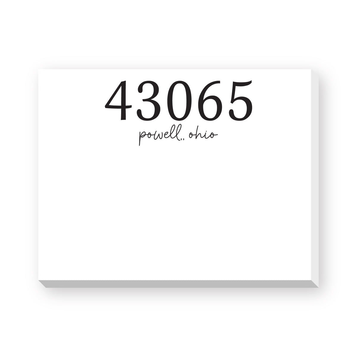 ZIP CODE DITTIE NOTEPAD