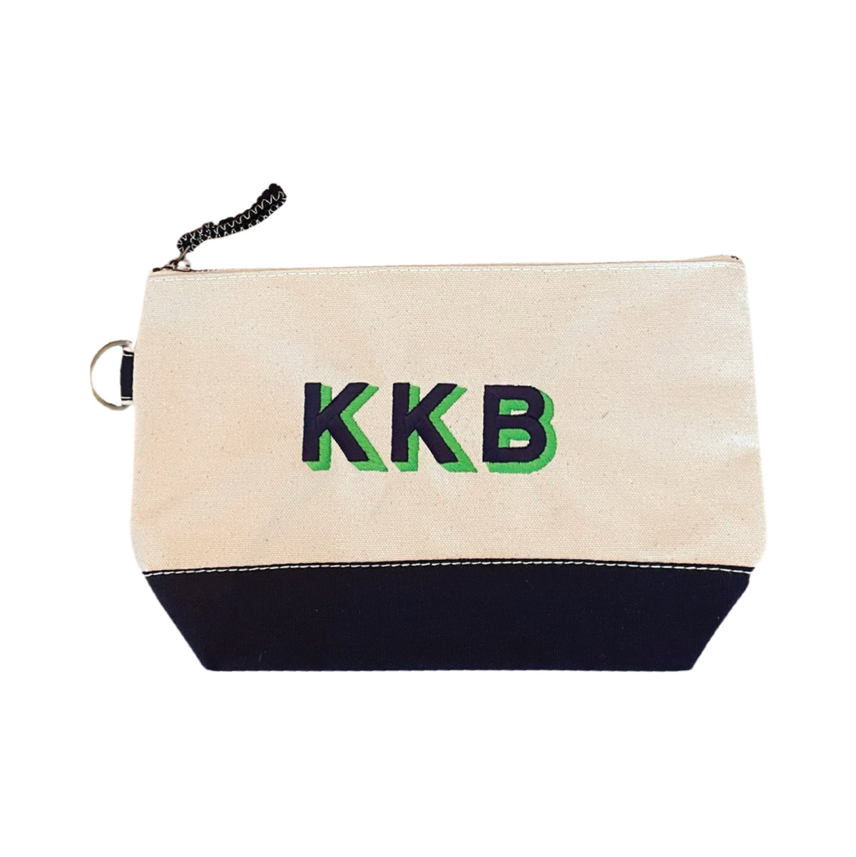 NAVY PERSONALIZED EMBROIDERED COSMETIC BAG