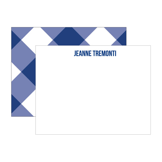 GINGHAM DOUBLE-SIDED PERSONALIZED FLAT NOTE