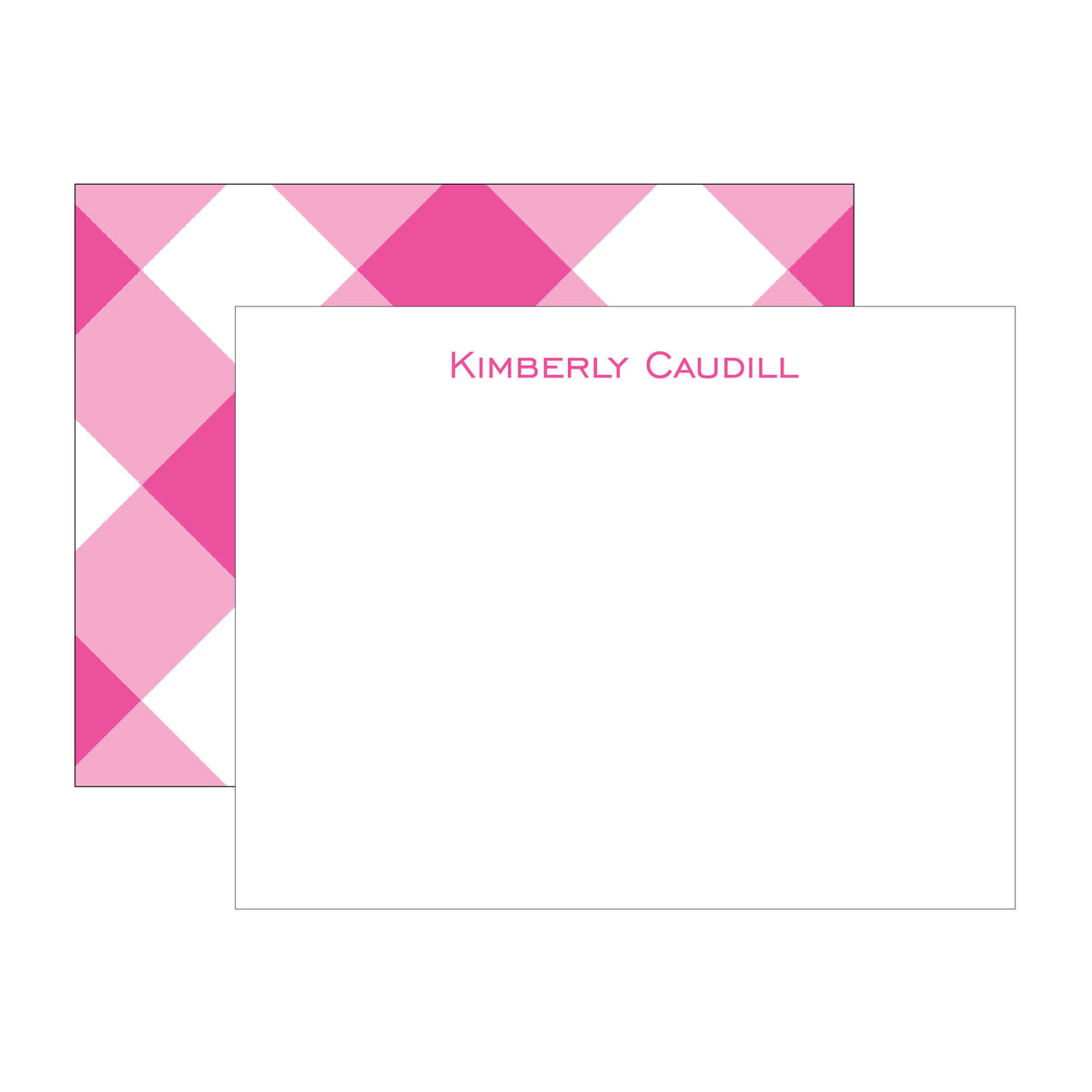GINGHAM DOUBLE-SIDED PERSONALIZED FLAT NOTE