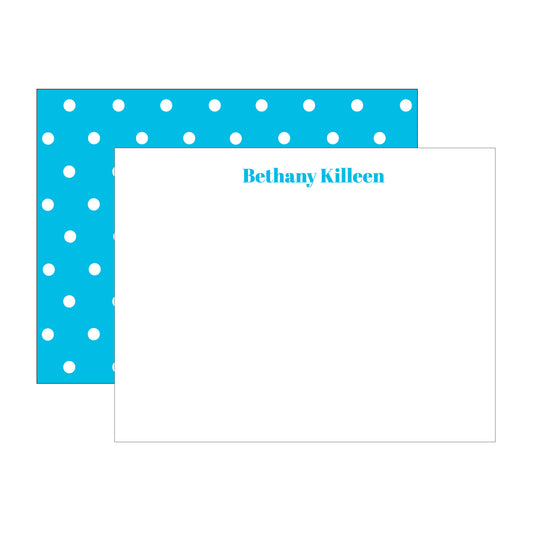WHITE DOTS DOUBLE-SIDED PERSONALIZED FLAT NOTES