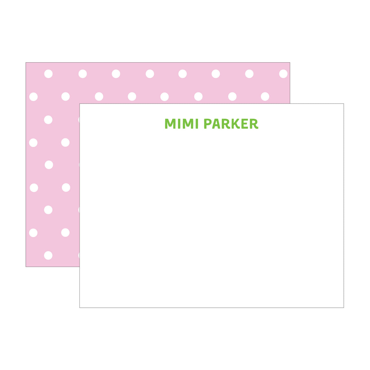 WHITE DOTS DOUBLE-SIDED PERSONALIZED FLAT NOTES
