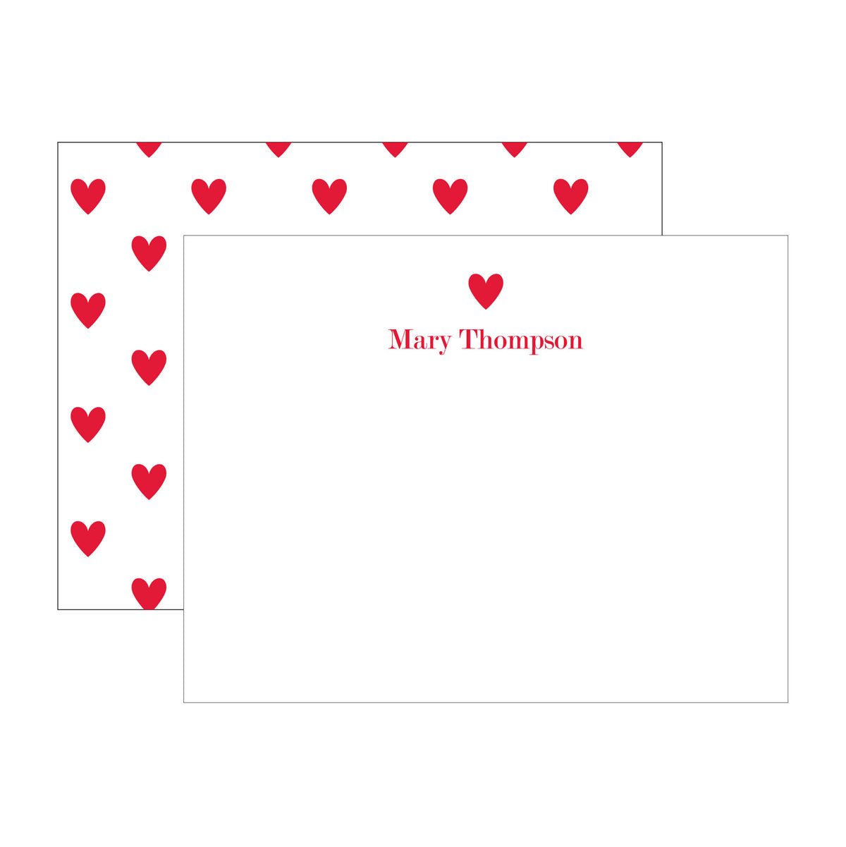 HEARTS DOUBLE-SIDED PERSONALIZED FLAT NOTES