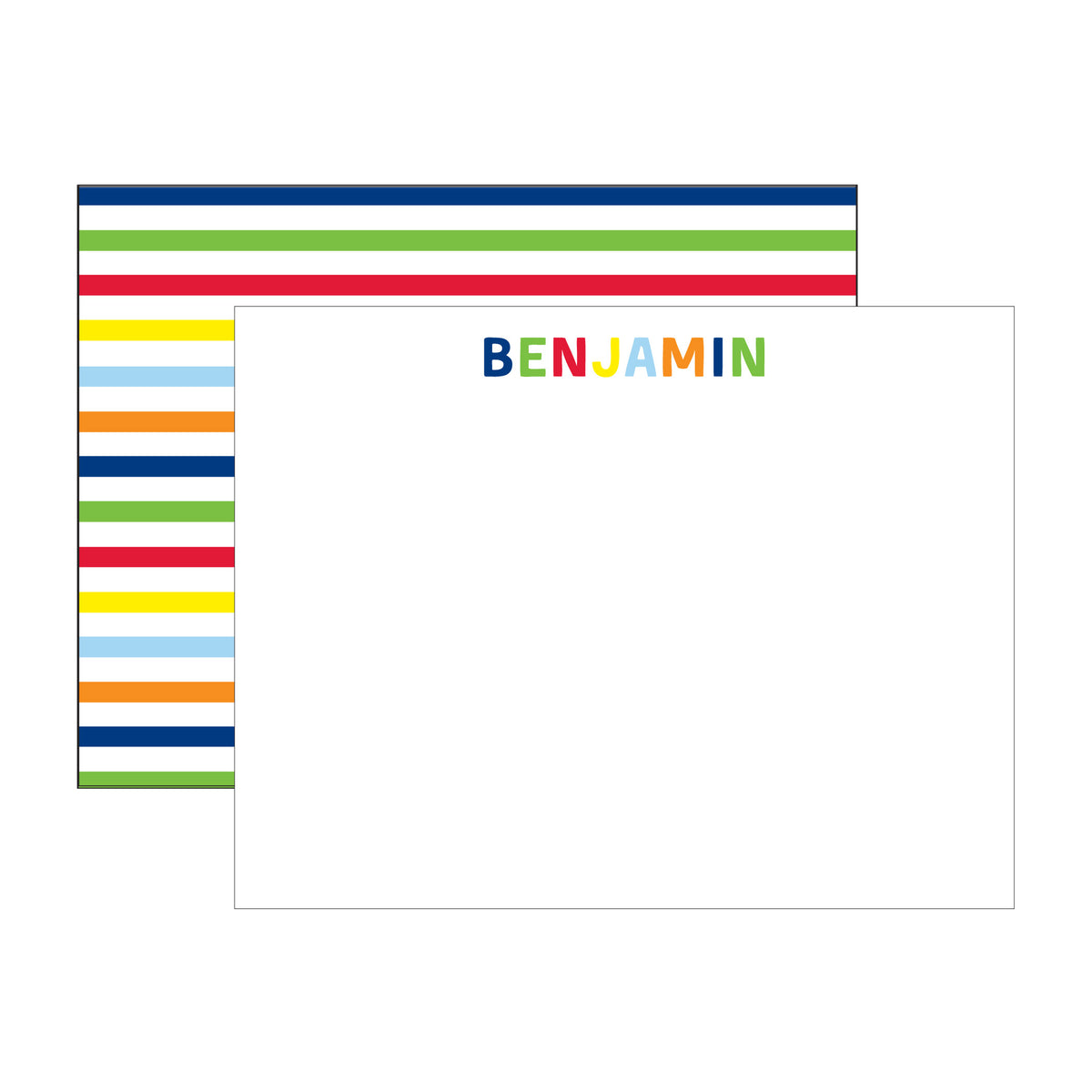 THIN STRIPED DOUBLE-SIDED PERSONALIZED FLAT NOTE