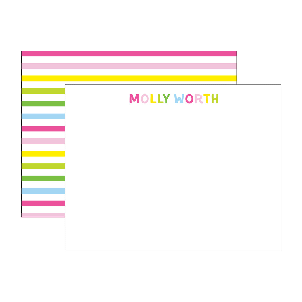 THIN STRIPED DOUBLE-SIDED PERSONALIZED FLAT NOTE