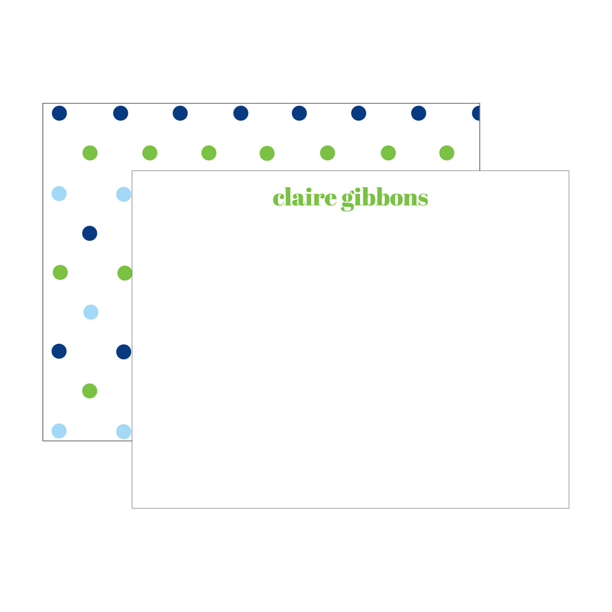 COOL COLOR DOTS DOUBLE-SIDED PERSONALIZED FLAT NOTE