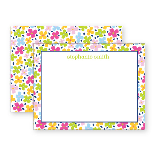 BRIGHT FLORAL DOUBLE-SIDED PERSONALIZED FLAT NOTE