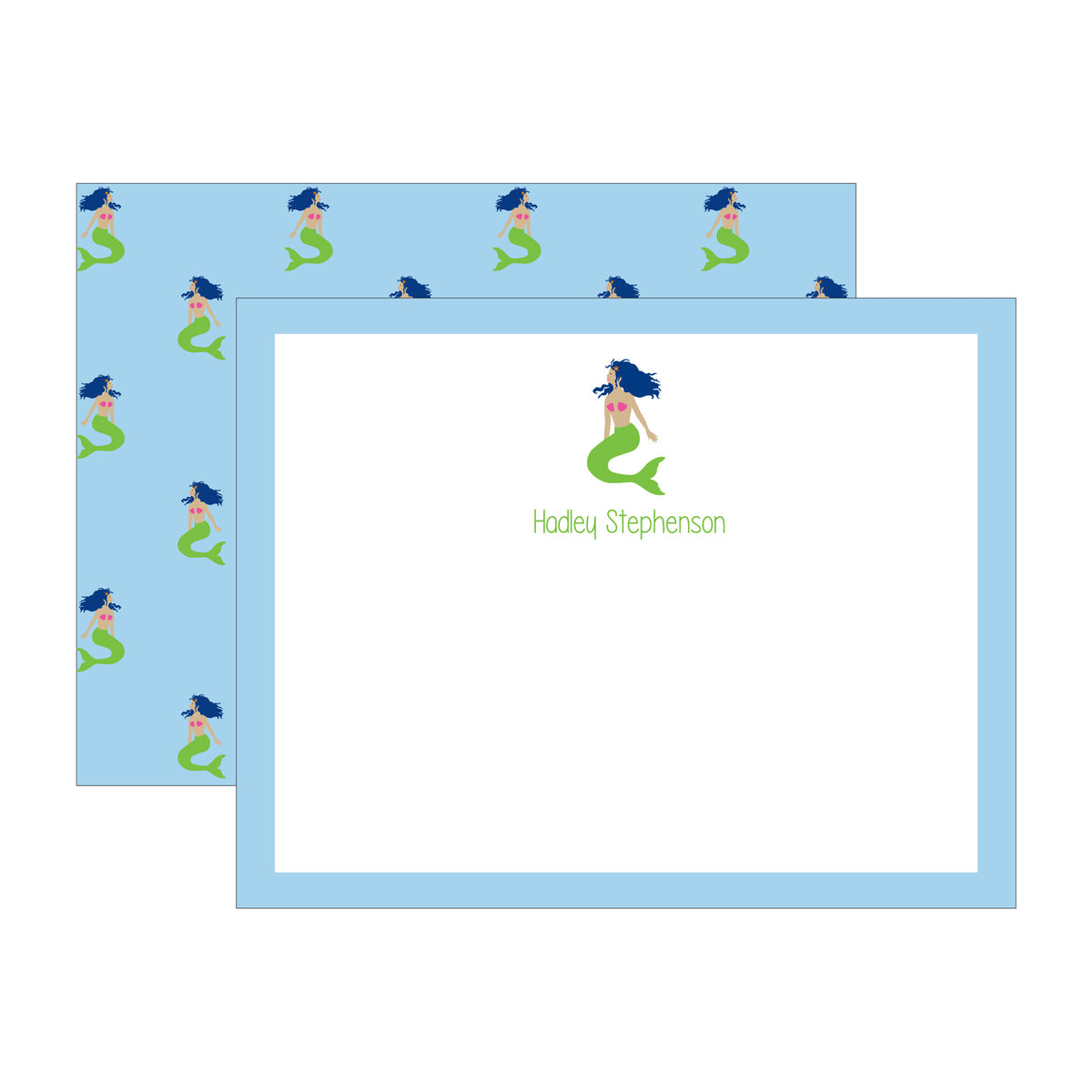 MERMAID DOUBLE-SIDED PERSONALIZED FLAT NOTES