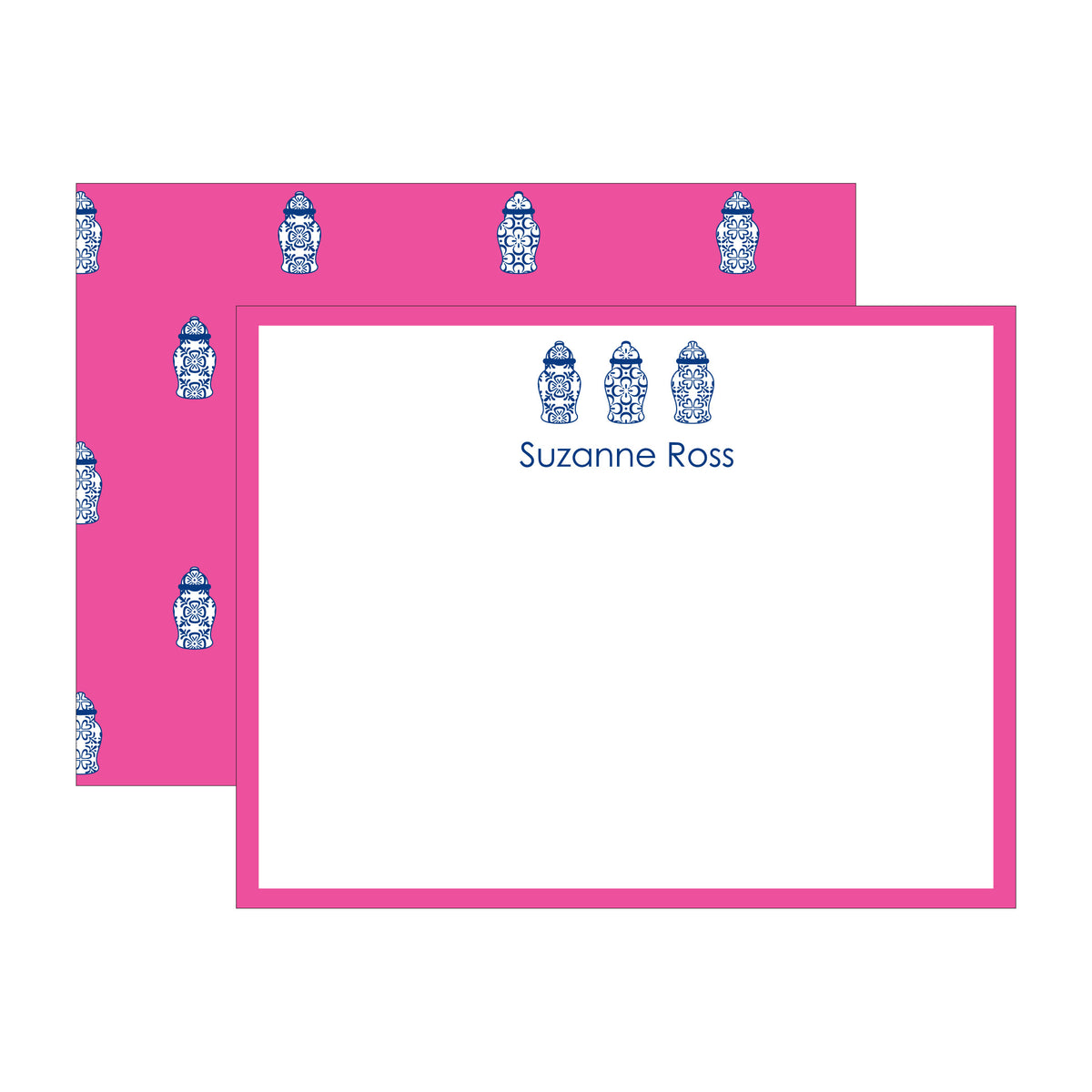 GINGER JAR DOUBLE-SIDED PERSONALIZED FLAT NOTES