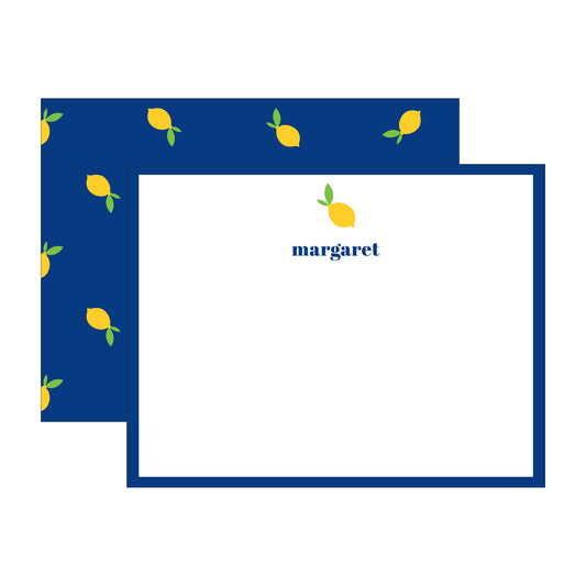 LEMONS DOUBLE-SIDED PERSONALIZED FLAT NOTES