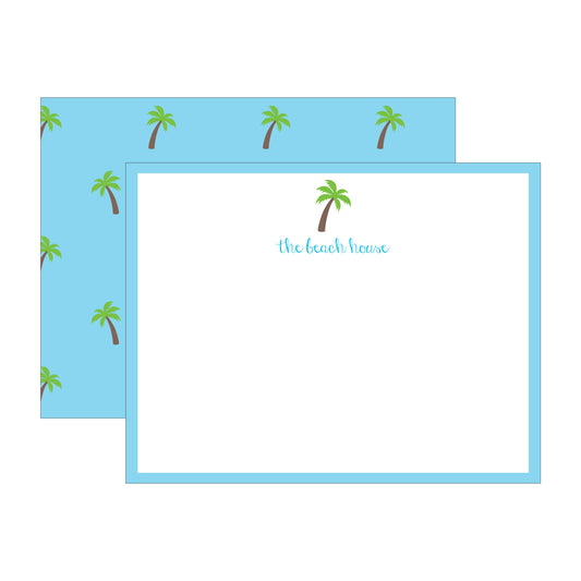 PALM TREES DOUBLE-SIDED PERSONALIZED FLAT NOTES