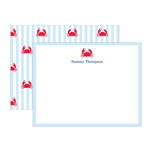 CRAB DOUBLE-SIDED PERSONALIZED FLAT NOTES