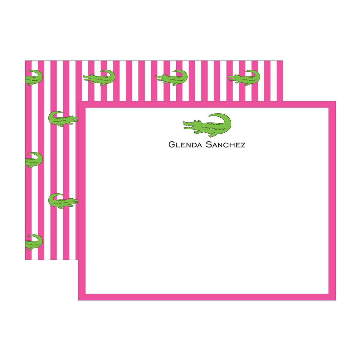 CROCODILE DOUBLE-SIDED PERSONALIZED FLAT NOTES