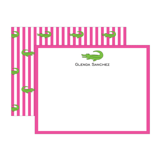 CROCODILE DOUBLE-SIDED PERSONALIZED FLAT NOTES