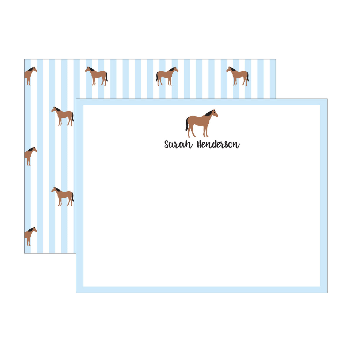 HORSE DOUBLE-SIDED PERSONALIZED FLAT NOTES