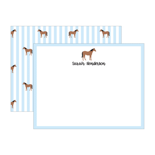 HORSE DOUBLE-SIDED PERSONALIZED FLAT NOTES