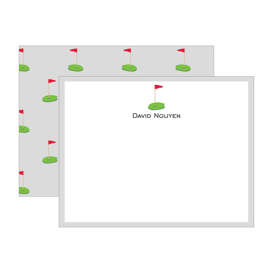 PUTTING GREEN DOUBLE-SIDED PERSONALIZED FLAT NOTES