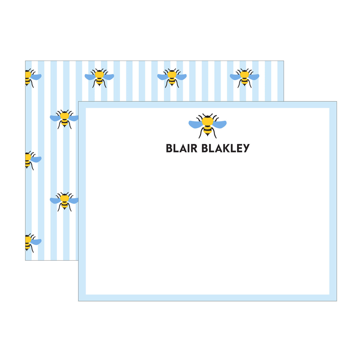 BEE DOUBLE-SIDED PERSONALIZED FLAT NOTES