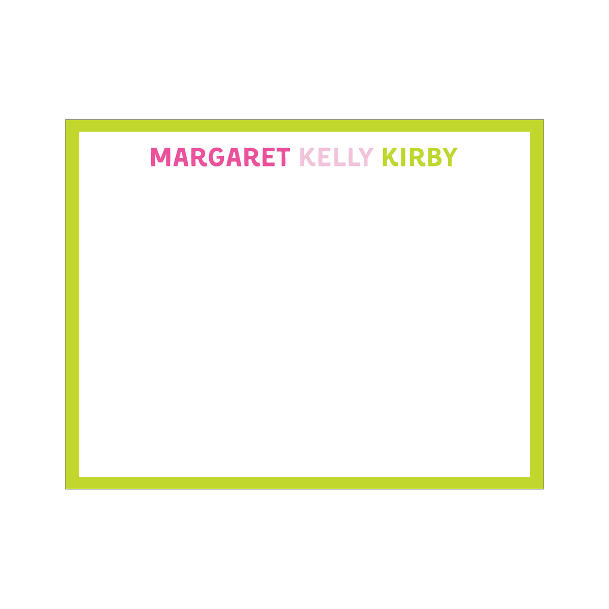COLOR BORDER PERSONALIZED FLAT NOTES